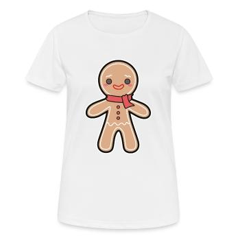 Lebkuchenmann - Frauen T-Shirt atmungsaktiv - Weiß - Vorne - AI Model Female 172 dark (172cm)
