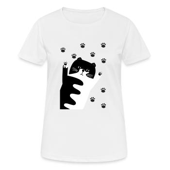 Chat noir et blanc - T-shirt respirant Femme - blanc - Devant - AI Model Female 172 dark (172cm)