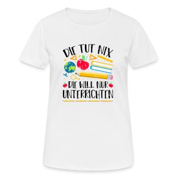 Lustiges Lehrerin - Frauen T-Shirt atmungsaktiv - Weiß - Vorne - AI Model Female 172 dark (172cm)