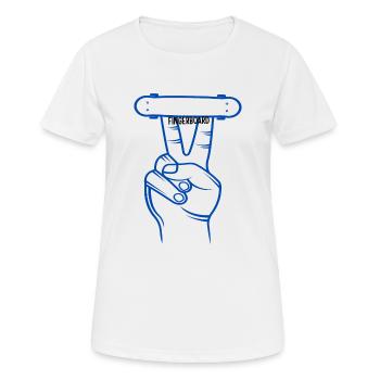 TOUCHE SUPER COOL + Fingerskateboard NOUVEAU NOUVEAU - T-shirt respirant Femme - blanc - Devant - AI Model Female 172 dark (172cm)