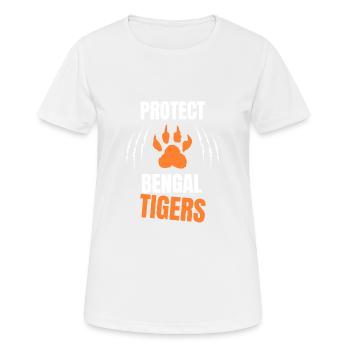 Protect Bengal Tigers - Women's Breathable T-Shirt - white - Front - AI Model Female 172 dark (172cm)