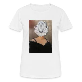 PAPER HEAD, 2020 by massimiliano sbrescia - Women's Breathable T-Shirt - white - Front - AI Model Female 172 dark (172cm)