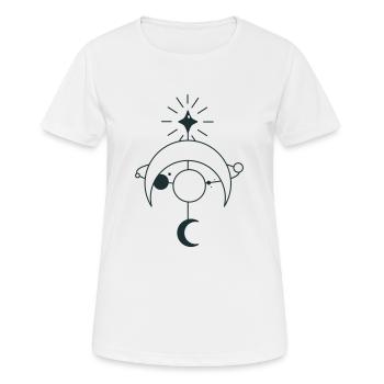 BOHO Star orbital with crescent moon - Women's Breathable T-Shirt - white - Front - AI Model Female 172 dark (172cm)