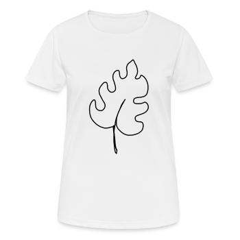 Minimalistisches Blatt - Frauen T-Shirt atmungsaktiv - Weiß - Vorne - AI Model Female 172 dark (172cm)