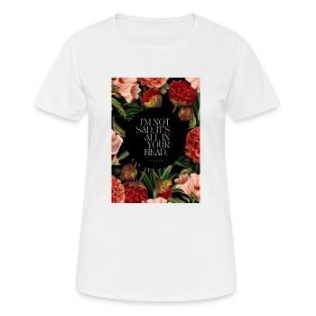 Traurigkeit Aufschrift Text Blumen rot von Hildon - Frauen T-Shirt atmungsaktiv - Weiß - Vorne - AI Model Female 172 dark (172cm)