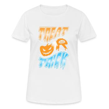 Happy Halloween Grusel Monster Spuk Horror Schreck - Frauen T-Shirt atmungsaktiv - Weiß - Vorne - AI Model Female 172 dark (172cm)