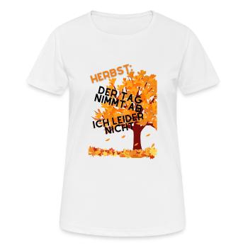 Herbst - Frauen T-Shirt atmungsaktiv - Weiß - Vorne - AI Model Female 172 dark (172cm)