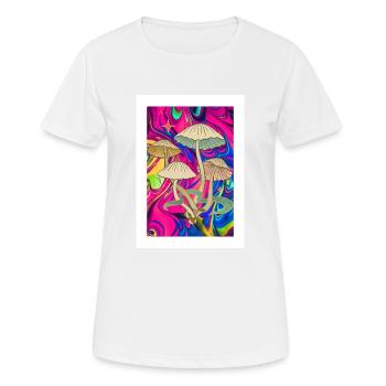 Champignon Trippy - T-shirt respirant Femme - blanc - Devant - AI Model Female 172 dark (172cm)