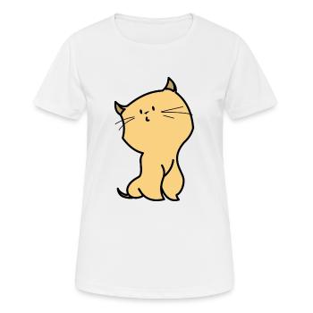 orange katze - Frauen T-Shirt atmungsaktiv - Weiß - Vorne - AI Model Female 172 dark (172cm)