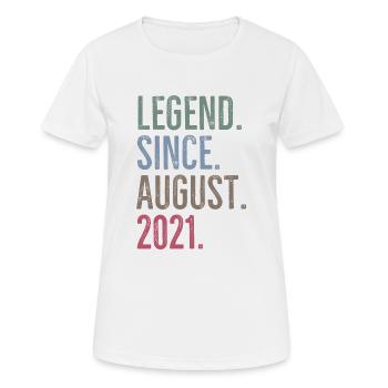 Legende seit August 2021 - Frauen T-Shirt atmungsaktiv - Weiß - Vorne - AI Model Female 172 dark (172cm)