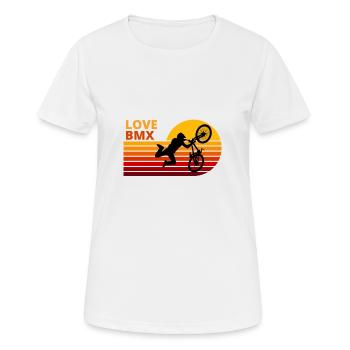 L’amour du BMX. Le BMX cycliste ou le sport extrême - T-shirt respirant Femme - blanc - Devant - AI Model Female 172 dark (172cm)