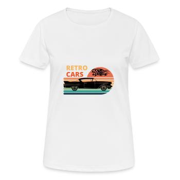 Auto Automobile sportlich vintage retro - Frauen T-Shirt atmungsaktiv - Weiß - Vorne - AI Model Female 172 dark (172cm)