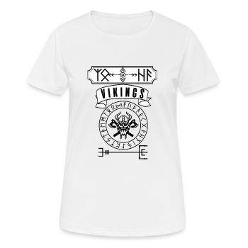 Viking, Viking, Odin, guerrier, Rune, Noir - T-shirt respirant Femme - blanc - Devant - AI Model Female 172 dark (172cm)
