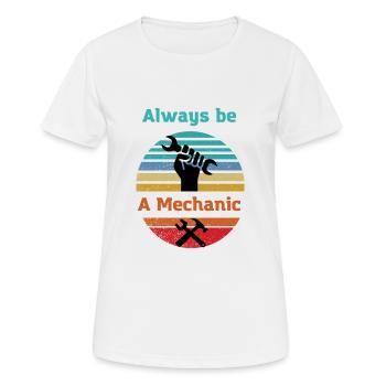 Mechanic forever Mechatronics technician Car lover - Women's Breathable T-Shirt - white - Front - AI Model Female 172 dark (172cm)
