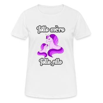 mère - fille amour /mother - daughter love - T-shirt respirant Femme - blanc - Devant - AI Model Female 172 dark (172cm)