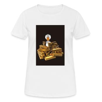 Goldrausch Ente - Frauen T-Shirt atmungsaktiv - Weiß - Vorne - AI Model Female 172 dark (172cm)