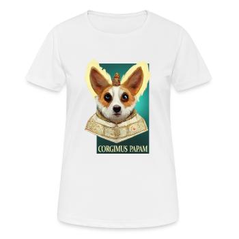 Pape Corgi - T-shirt respirant Femme - blanc - Devant - AI Model Female 172 dark (172cm)