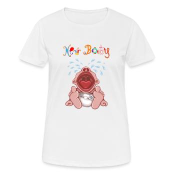 BABY CRYING, New Baby, Cry Baby, Birthday - Women's Breathable T-Shirt - white - Front - AI Model Female 172 dark (172cm)
