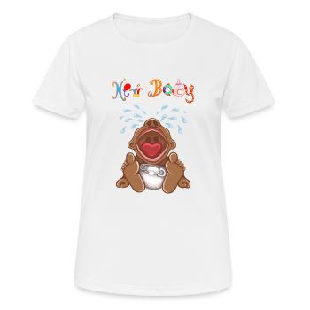 BABY WEINEN, Neugeborene, Neue Mutter, Neues Baby, Schreibaby - Frauen T-Shirt atmungsaktiv - Weiß - Vorne - AI Model Female 172 dark (172cm)