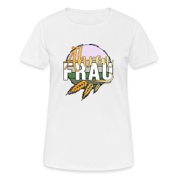 Landwirtin Dorfleben Ährenfrau vom Biobauernhof - Frauen T-Shirt atmungsaktiv - Weiß - Vorne - AI Model Female 172 dark (172cm)