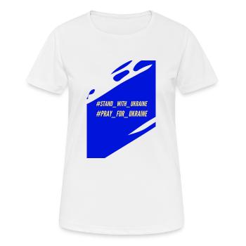Stand with Ukraine - Frauen T-Shirt atmungsaktiv - Weiß - Vorne - AI Model Female 172 dark (172cm)