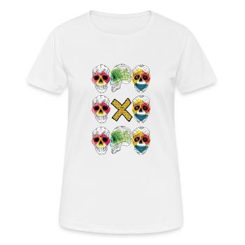 TRIO DE CRÂNES - T-shirt respirant Femme - blanc - Devant - AI Model Female 172 dark (172cm)