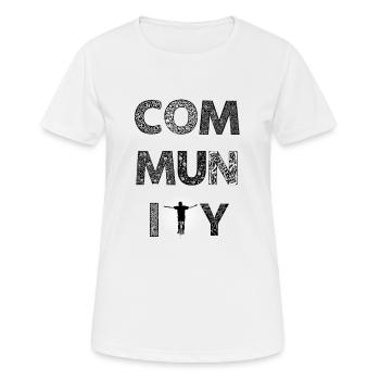 Community Unicycle first edition - T-shirt respirant Femme - blanc - Devant - AI Model Female 172 dark (172cm)