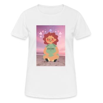 Ich meditiere gerne - Frauen T-Shirt atmungsaktiv - Weiß - Vorne - AI Model Female 172 dark (172cm)