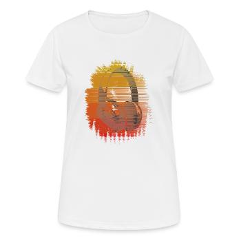 Casque dans le casque Sunset Auriculares HUP !! - T-shirt respirant Femme - blanc - Devant - AI Model Female 172 dark (172cm)
