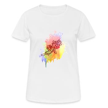 Farbkleks splash de couleur Holi breakdance - T-shirt respirant Femme - blanc - Devant - AI Model Female 172 dark (172cm)
