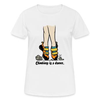 Climbing is a dance - colored - Women's Breathable T-Shirt - white - Front - AI Model Female 172 dark (172cm)