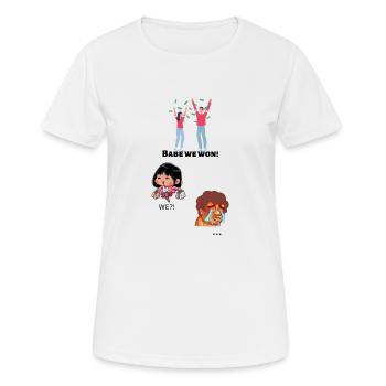 Paar - Frauen T-Shirt atmungsaktiv - Weiß - Vorne - AI Model Female 172 dark (172cm)