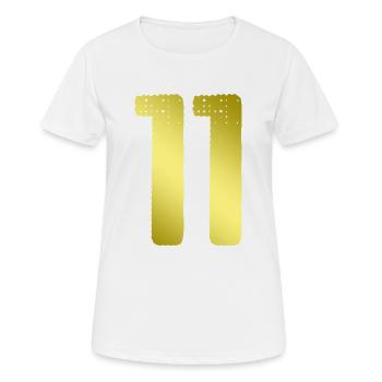 11 Maillot numéro - T-shirt respirant Femme - blanc - Devant - AI Model Female 172 dark (172cm)