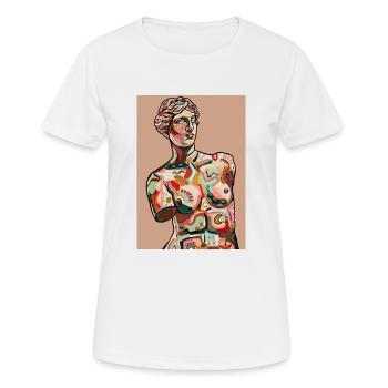 Vénus avec fond - T-shirt respirant Femme - blanc - Devant - AI Model Female 172 dark (172cm)