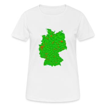 Bundesländer Deutschland Karte mit großen Städten - Frauen T-Shirt atmungsaktiv - Weiß - Vorne - AI Model Female 172 dark (172cm)