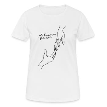 Make Love Not War - Frauen T-Shirt atmungsaktiv - Weiß - Vorne - AI Model Female 172 dark (172cm)