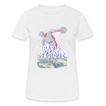 Paris c’est magique - T-shirt respirant Femme - blanc - Devant - AI Model Female 172 dark (172cm)