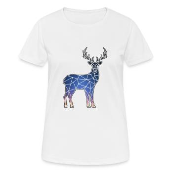 Cerfs et ciel nocturne - T-shirt respirant Femme - blanc - Devant - AI Model Female 172 dark (172cm)