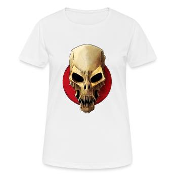 Illustration terrifiante d’un crâne de vampire - T-shirt respirant Femme - blanc - Devant - AI Model Female 172 dark (172cm)
