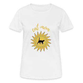 CAT mom Sonne - Frauen T-Shirt atmungsaktiv - Weiß - Vorne - AI Model Female 172 dark (172cm)