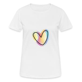 Heart - Frauen T-Shirt atmungsaktiv - Weiß - Vorne - AI Model Female 172 dark (172cm)