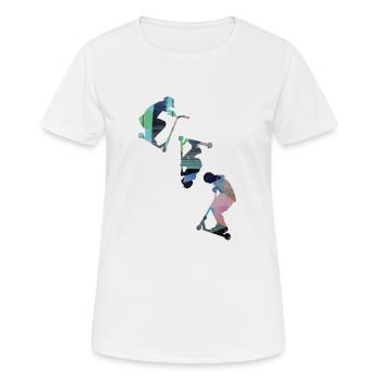 Stuntscooter,Trickscooter,tricks,stunt,e-scooter - T-shirt respirant Femme - blanc - Devant - AI Model Female 172 dark (172cm)