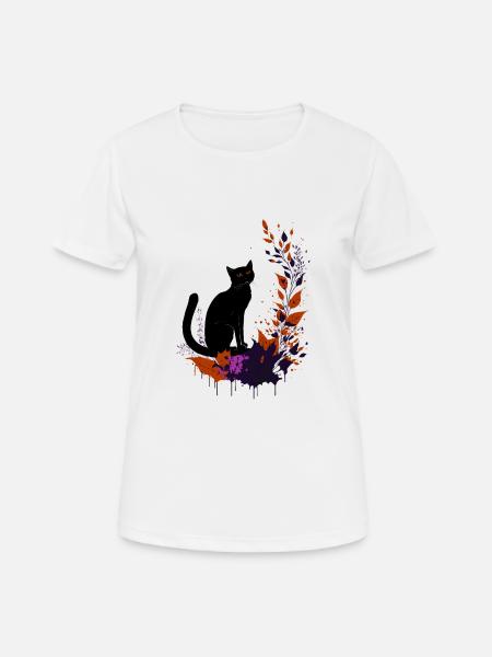 Chat noir - T-shirt respirant Femme - blanc