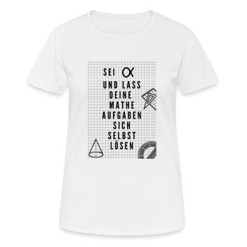Alpha - Frauen T-Shirt atmungsaktiv - Weiß - Vorne - AI Model Female 172 dark (172cm)
