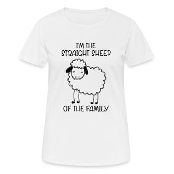 Ich bin das hetero Schaf der Familie - Frauen T-Shirt atmungsaktiv - Weiß - Vorne - AI Model Female 172 dark (172cm)