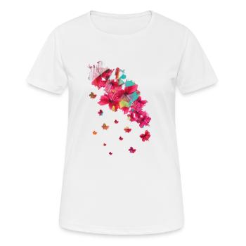 Hibiscus,Flower,Lotus,Blossom,Floral,Hibiscus Blossom - Women's Breathable T-Shirt - white - Front - AI Model Female 172 dark (172cm)