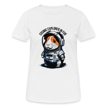 Pelziger Raumfahrer - Frauen T-Shirt atmungsaktiv - Weiß - Vorne - AI Model Female 172 dark (172cm)