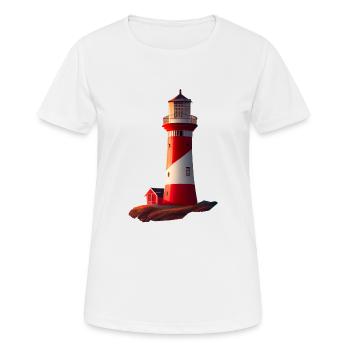Le phare domine les falaises abruptes - T-shirt respirant Femme - blanc - Devant - AI Model Female 172 dark (172cm)