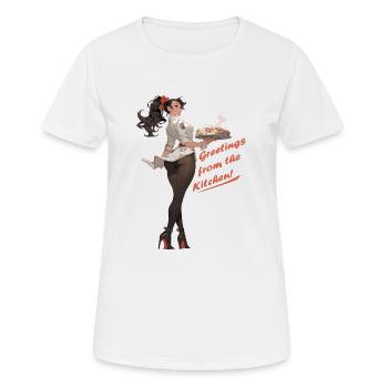 Salutations de la cuisine - T-shirt respirant Femme - blanc - Devant - AI Model Female 172 dark (172cm)