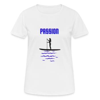 Stan Up Paddle Passion - Frauen T-Shirt atmungsaktiv - Weiß - Vorne - AI Model Female 172 dark (172cm)